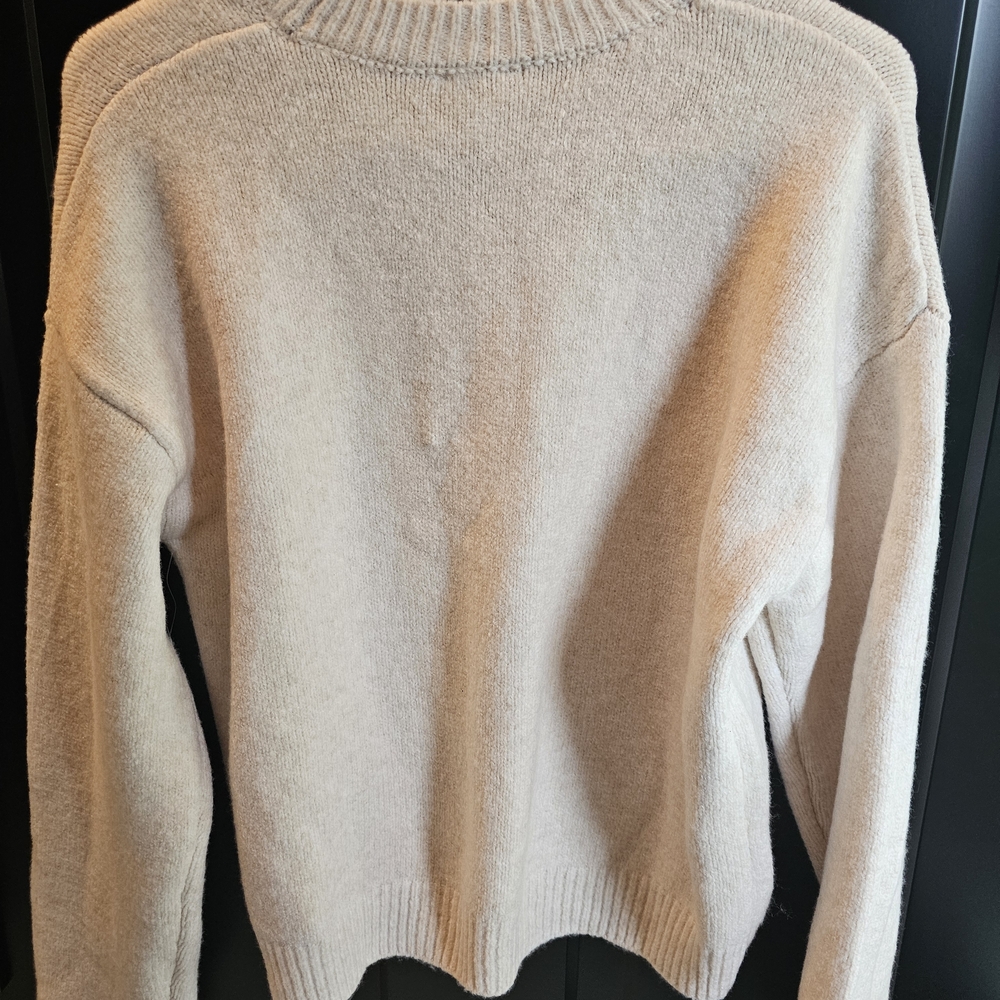 Ardene Cream Crew Neck Sweater Soft Knit Casual - Picture 2 of 3